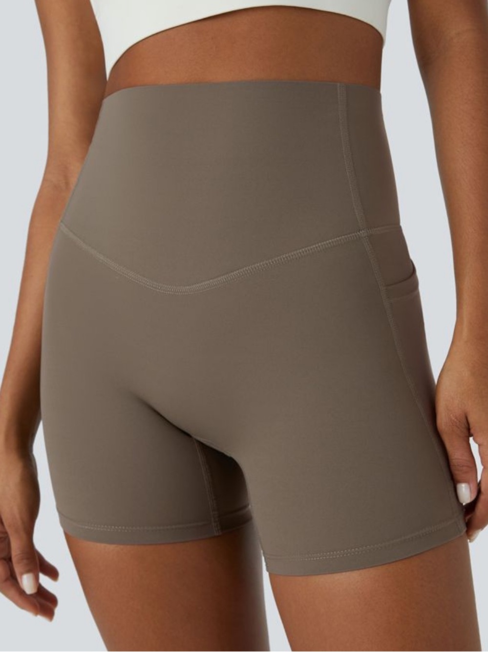Halara UltraSculpt High Waisted Shorts NWT in Dawn Brown